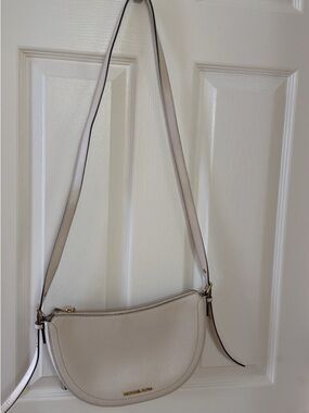 MICHAEL Michael Kors Cream Crossbody Saddle Bag with Gold Hardware